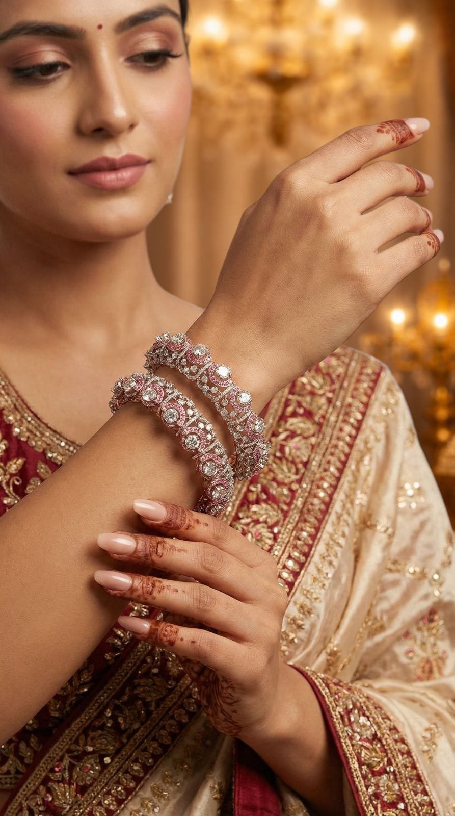 Sun-Motif Statement Gold Bangle